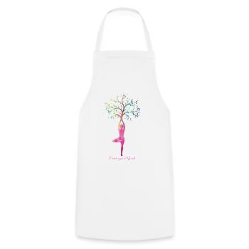 Tree Yoga Freedom Silhouette Free your Mind - Cooking Apron - white - Front - AI Model Male 185 dark (185cm)