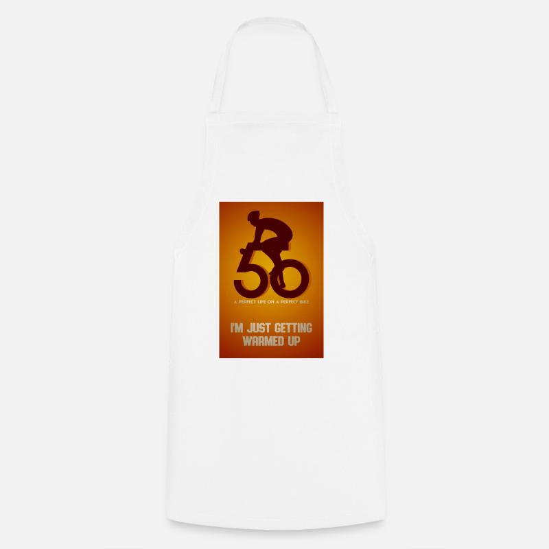 50th birthday for cyclists - Cooking Apron - white
