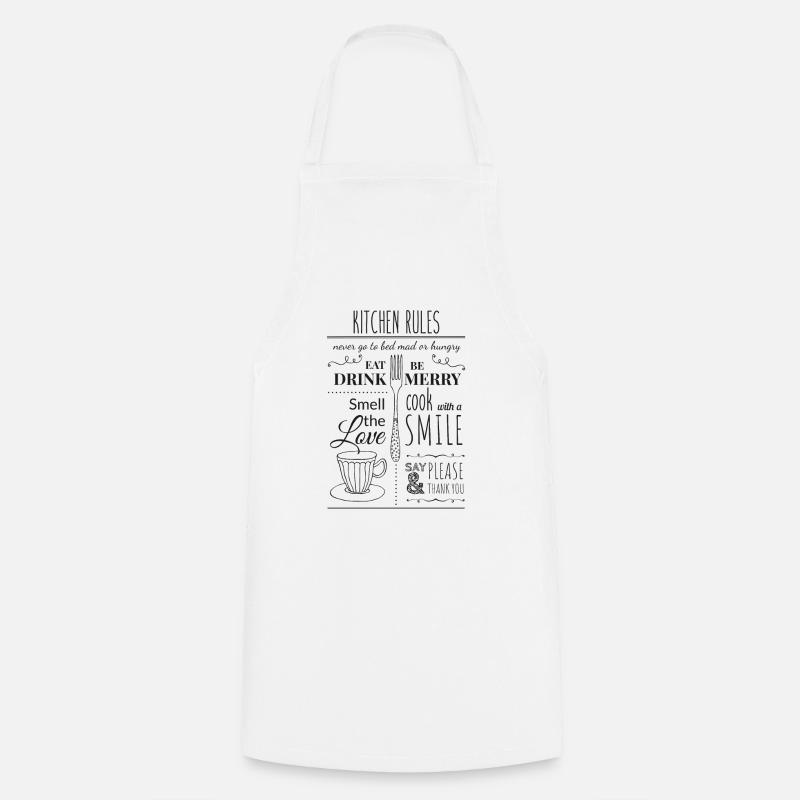 Kitchen Rules - Cooking Apron - white