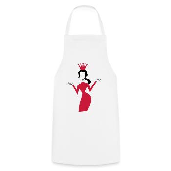 woman - Cooking Apron - white - Front - AI Model Male 185 dark (185cm)
