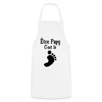 Être Papy c'est le pied ! - Tablier de cuisine - blanc - Devant - AI Model Male 185 dark (185cm)