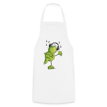 Frog with headphones - Cooking Apron - white - Front - AI Model Male 185 dark (185cm)