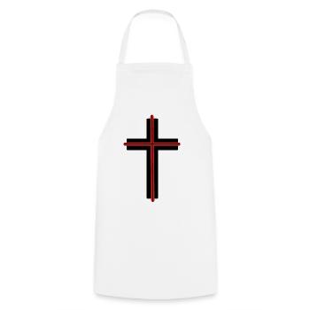 Cross Church God Jesus Symbols Crucifix - Cooking Apron - white - Front - AI Model Male 185 dark (185cm)