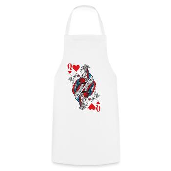 REINE DE COEUR - Tablier de cuisine - blanc - Devant - AI Model Male 185 dark (185cm)