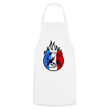 casque sp flamme 3b - Tablier de cuisine - blanc - Devant - AI Model Male 185 dark (185cm)
