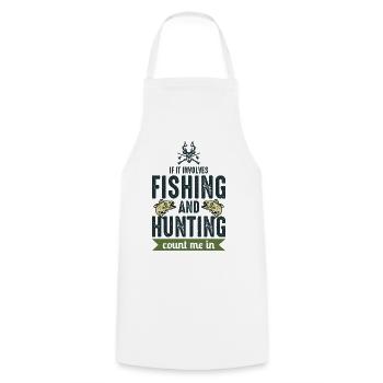 Fishing Dad Fish Outdoor Hunting Hunter Funny - Cooking Apron - white - Front - AI Model Male 185 dark (185cm)