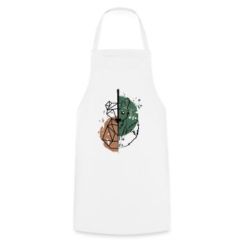 Fox origami vs drawing - Cooking Apron - white - Front - AI Model Male 185 dark (185cm)