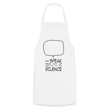 Don't Speak - Cooking Apron - white - Front - AI Model Male 185 dark (185cm)
