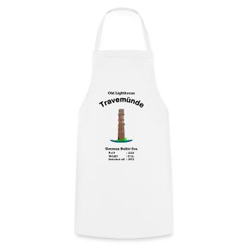 Alter Leuchtturm Travemünde, Ostsee, Deutschland - Kochschürze - Weiß - Vorne - AI Model Male 185 dark (185cm)