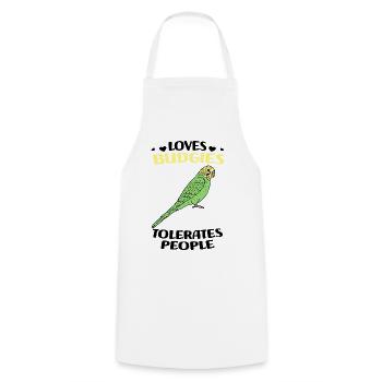 Perruche ondulée - Tablier de cuisine - blanc - Devant - AI Model Male 185 dark (185cm)