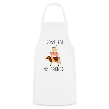 I Don't Eat My Friends - Cooking Apron - white - Front - AI Model Male 185 dark (185cm)