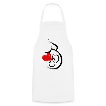 Bébé Ventre Coeur Bébé Grossesse Grossesse Maman - Tablier de cuisine - blanc - Devant - AI Model Male 185 dark (185cm)