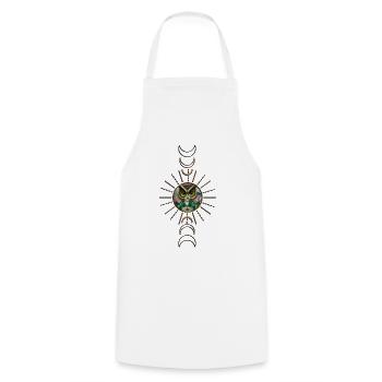 La fille qui peut devenir hibou - Tablier de cuisine - blanc - Devant - AI Model Male 185 dark (185cm)