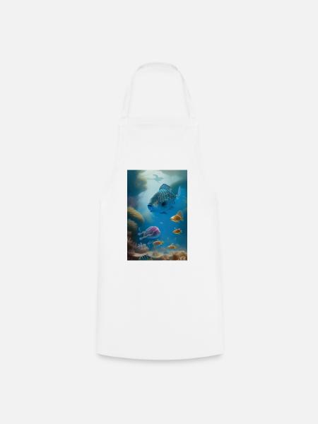 Fische, Aquarium - Kochschürze - Weiß