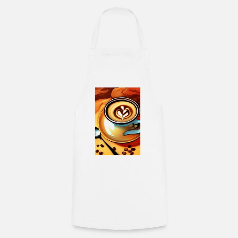 Kaffee, Kaffeebohnen - Kochschürze - Weiß