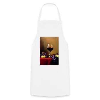 Wein Trinker - Kochschürze - Weiß - Vorne - AI Model Male 185 dark (185cm)