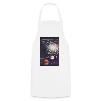 Weltall und Planeten - Kochschürze - Weiß - Vorne - AI Model Male 185 dark (185cm)