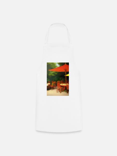 Asiatisches Cafe im Freien - Kochschürze - Weiß