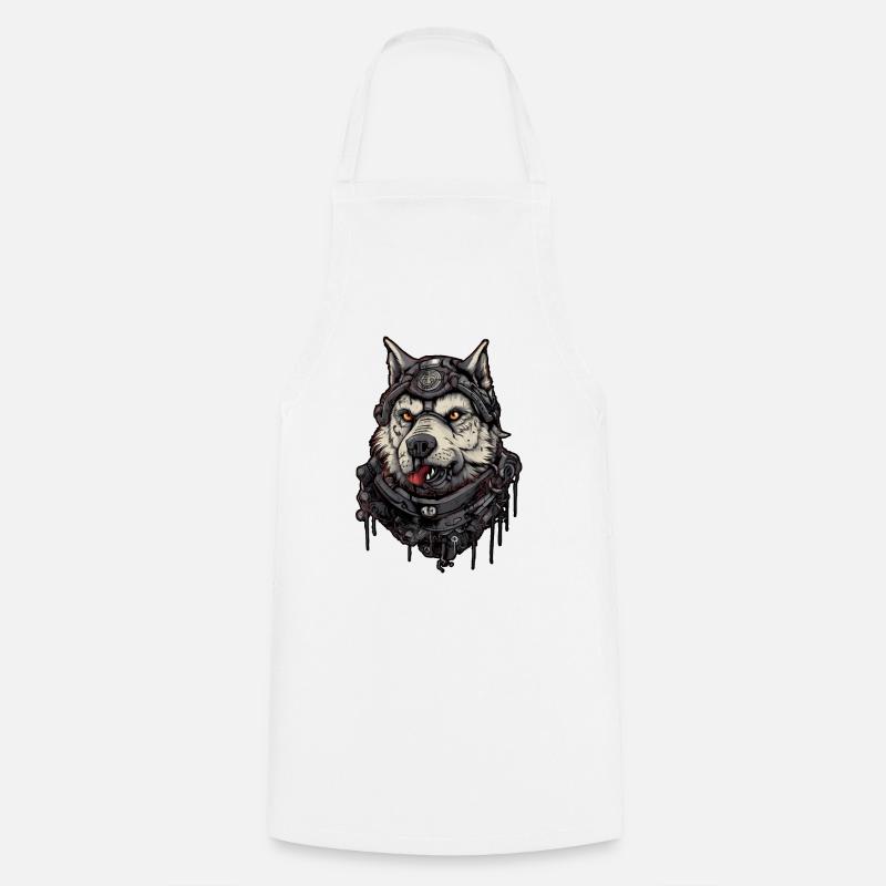 Hund Wolf Pilot, Science-Fiction, Digitale Illustration, - Kochschürze - Weiß