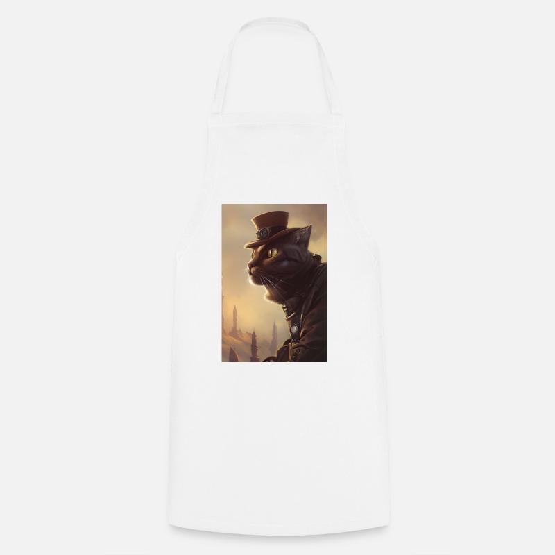 Mr cat - Cooking Apron - white