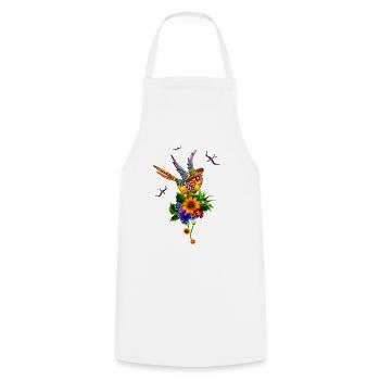 Funny sugar skull bird with hat - Cooking Apron - white - Front - AI Model Male 185 dark (185cm)