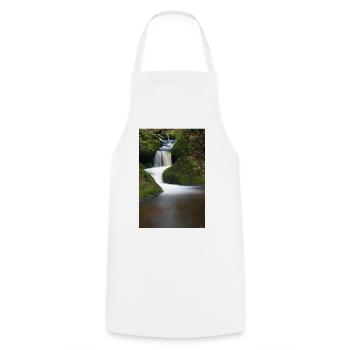 Mooswald Waterfall Motif - Cooking Apron - white - Front - AI Model Male 185 dark (185cm)