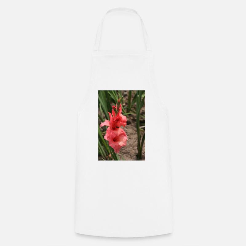 Gladiole – Stärke in Blüte - Kochschürze - Weiß