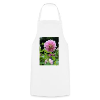 Dahlia Pink Pink Blossom ,Flower - Cooking Apron - white - Front - AI Model Male 185 dark (185cm)