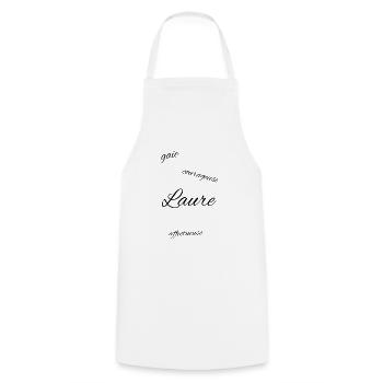 Prénom Laure - Tablier de cuisine - blanc - Devant - AI Model Male 185 dark (185cm)