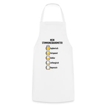 Mein Stimmungsbarometer (Bier / V2 / POS) - Kochschürze - Weiß - Vorne - AI Model Male 185 dark (185cm)