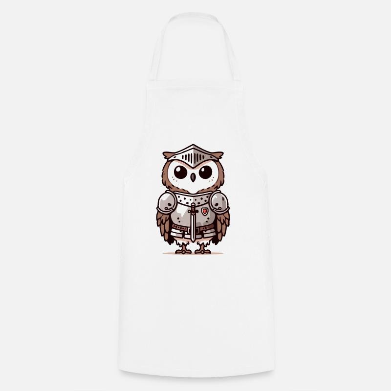 Hibou chevaleresque : le brave oiseau d’honneur - Tablier de cuisine - blanc