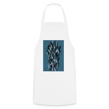 Camouflage Kunst Blau Gaming - Kochschürze - Weiß - Vorne - AI Model Male 185 dark (185cm)