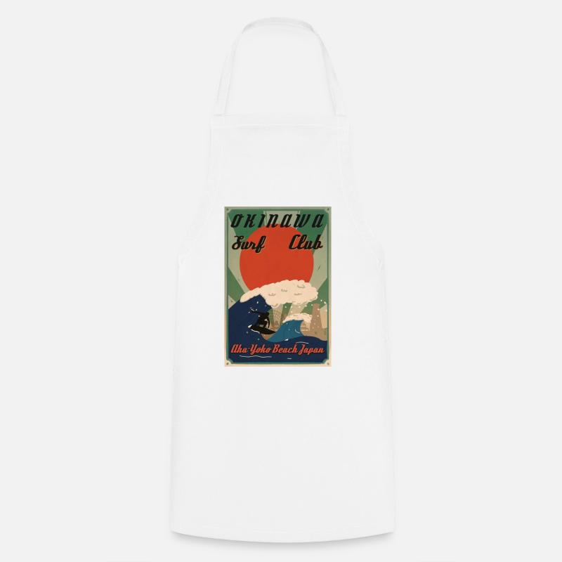 Affiche rétro d’Okinawa - Tablier de cuisine - blanc