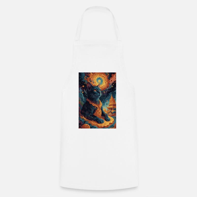 black Buddha1 - Cooking Apron - white