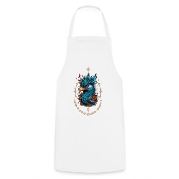Charmant et majestueux oiseau bleu. - Tablier de cuisine - blanc - Devant - AI Model Male 185 dark (185cm)