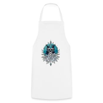 Stunning skull with a majestic crown - Cooking Apron - white - Front - AI Model Male 185 dark (185cm)