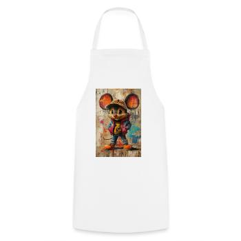 Graffiti Mouse Streetwear - Cooking Apron - white - Front - AI Model Male 185 dark (185cm)