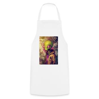 Alien Street Style Pullover Hoodie - Cooking Apron - white - Front - AI Model Male 185 dark (185cm)
