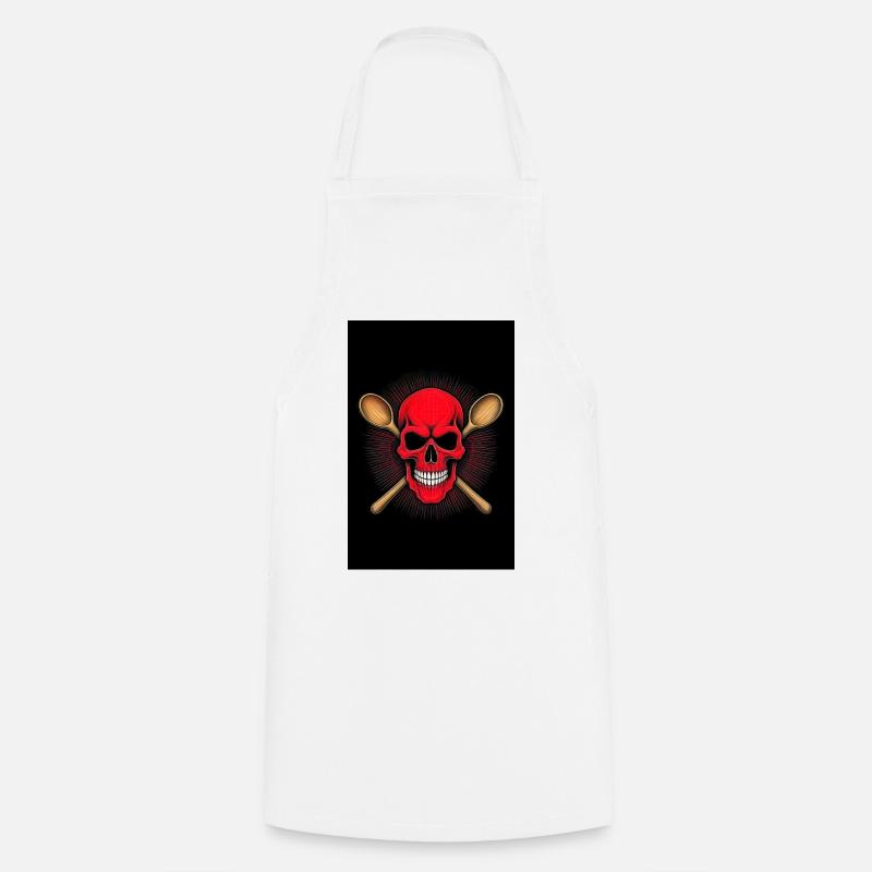 Skull Kitchen Chef - Cooking Apron - white