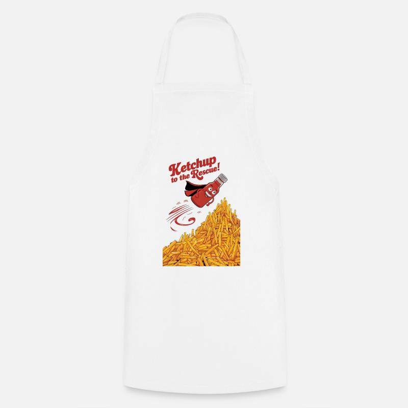 Le ketchup à la rescousse - Tablier de cuisine - blanc