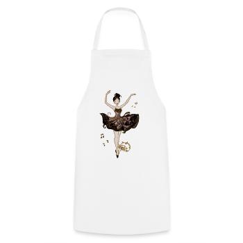 La danseuse des sons, - Tablier de cuisine - blanc - Devant - AI Model Male 185 dark (185cm)