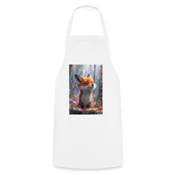 Fuchs Illustration Poster - Kochschürze - Weiß - Vorne - AI Model Male 185 dark (185cm)