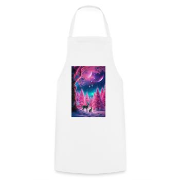 Neon Winter Deer Dream - Cooking Apron - white - Front - AI Model Male 185 dark (185cm)