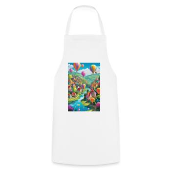 Panorama du village de ballons - Tablier de cuisine - blanc - Devant - AI Model Male 185 dark (185cm)