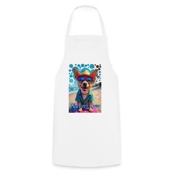 Funny dog with glasses surfing beach vacation - Cooking Apron - white - Front - AI Model Male 185 dark (185cm)