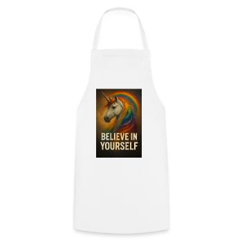Believe in Yourself Unicorn Rainbow - Cooking Apron - white - Front - AI Model Male 185 dark (185cm)