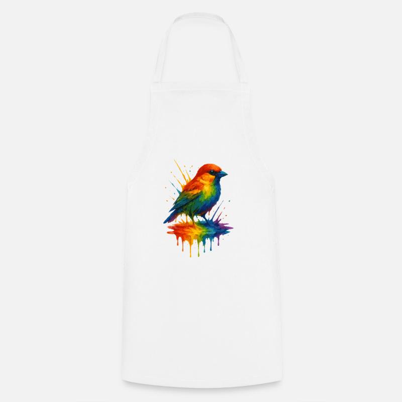 Ulmer Regenbogen SPATZ - Kochschürze - Weiß