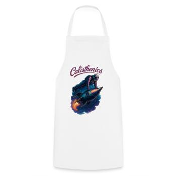 Calisthenics Astronaut Push-ups Rocket Gift - Cooking Apron - white - Front - AI Model Male 185 dark (185cm)