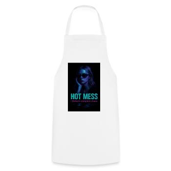 Hot Mess - Cooking Apron - white - Front - AI Model Male 185 dark (185cm)