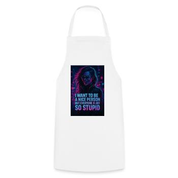 Humorvoller Neon-Design mit sarkastischem Spruch - Kochschürze - Weiß - Vorne - AI Model Male 185 dark (185cm)